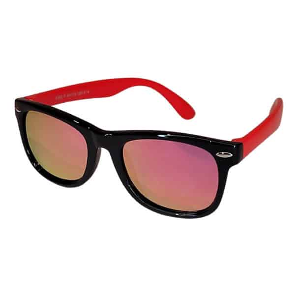 Kids Flexi Sunglasses - Classic Special Edition - Black and Red with Pink lenses